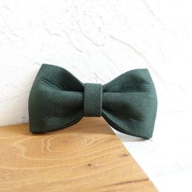 MUTTCO pet collar bow traction set (Option: Green C-XL)