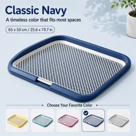 Dog Potty Tray With Removable Grating, Leak-Proof Indoor Dog Toilet For Puppy Training (Option: Navy blue)