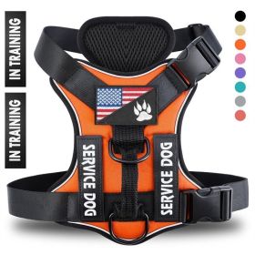 Reflective Breathable Solid Color Polyester Dog Strap (Option: Orange-L)